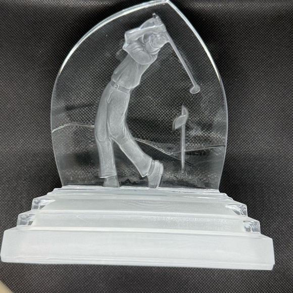 Vintage Cristal d'Arques France Lead Crystal Golf Desk Trophy Ornament 3D - Picture 3 of 8
